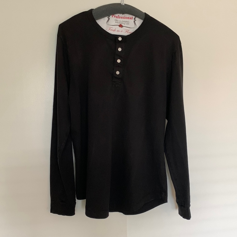 Buck Mason Long Sleeve Black Henley